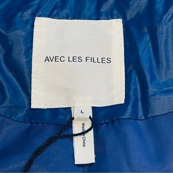 Avec Les Filles Vest Women’s Large Navy Metallic Blue Puffer Quilted Cabinco NWT - Picture 3 of 13